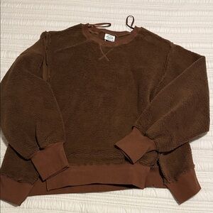 Cozy Brown Fleece Sweatshirt